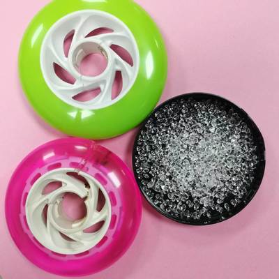 कास्टर के लिए टीपीयू कच्चा माल अच्छी कठोरताः चॉइस पहनने के प्रतिरोध, संक्षारण प्रतिरोध के लिए किनारे 74-85 डी. लंबे जीवन काल, कम / उच्च तापमान प्रतिरोध, स्केट के लिए अच्छा विकल्प